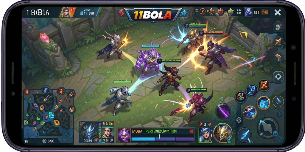 Tampilan gameplay seru dan karakter unik di 11BOLA.