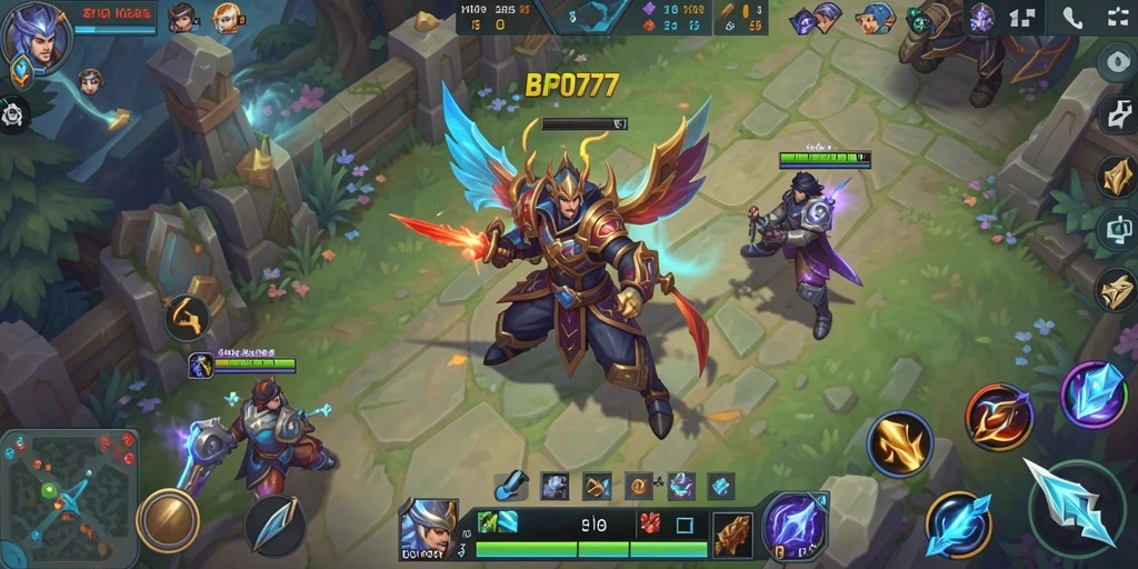Gameplay seru BPO777 dengan aksi MOBA yang mendebarkan.