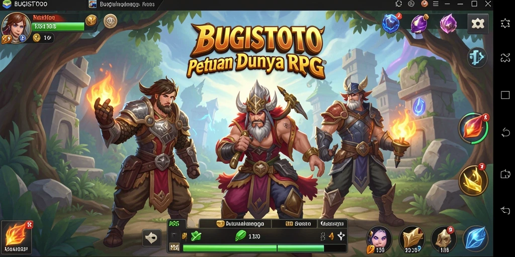 Tampilan seru gameplay RPG di BUGISTOTO dengan karakter dan dunia yang memukau.