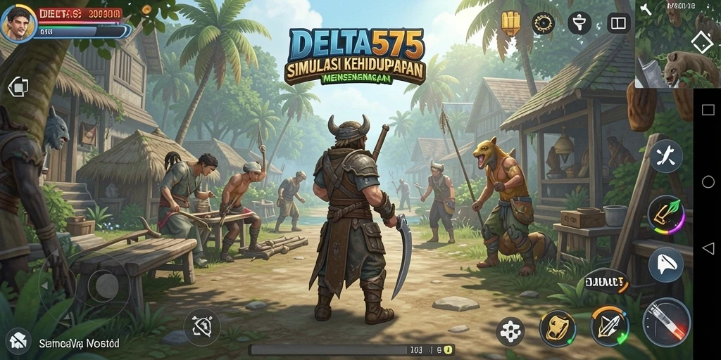 Tampilan gameplay DELTA575 dengan elemen interaksi yang dinamis.