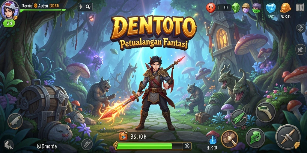 Gameplay DENTOTO menampilkan petualangan yang mendebarkan dan visual menawan.