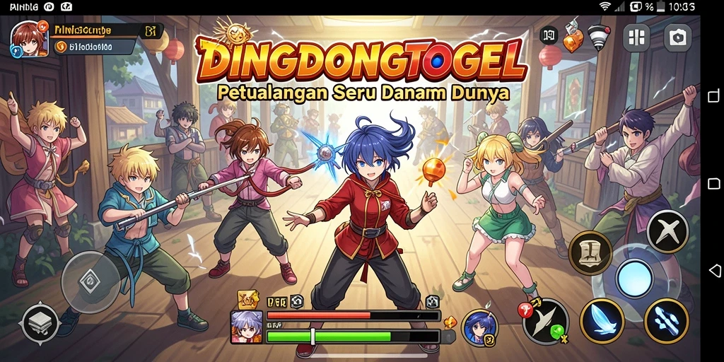 Screenshot DINGDONGTOGEL menampilkan karakter anime dalam aksi seru.