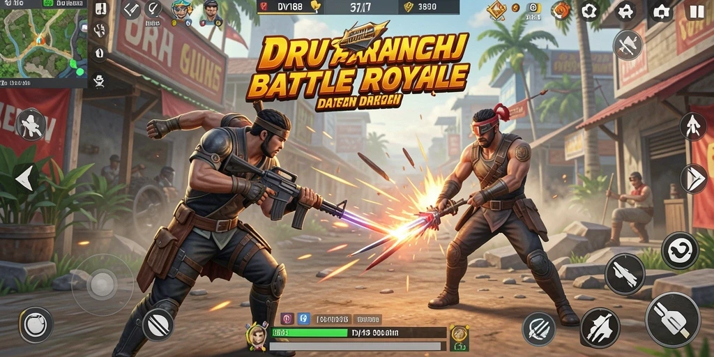 Tampilan epik dari gameplay seru dalam DV188 Battle Royale.