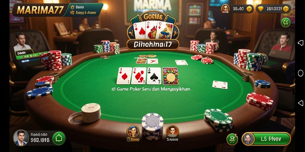 Tampilan gameplay seru dari MARIMA77 permainan Poker.