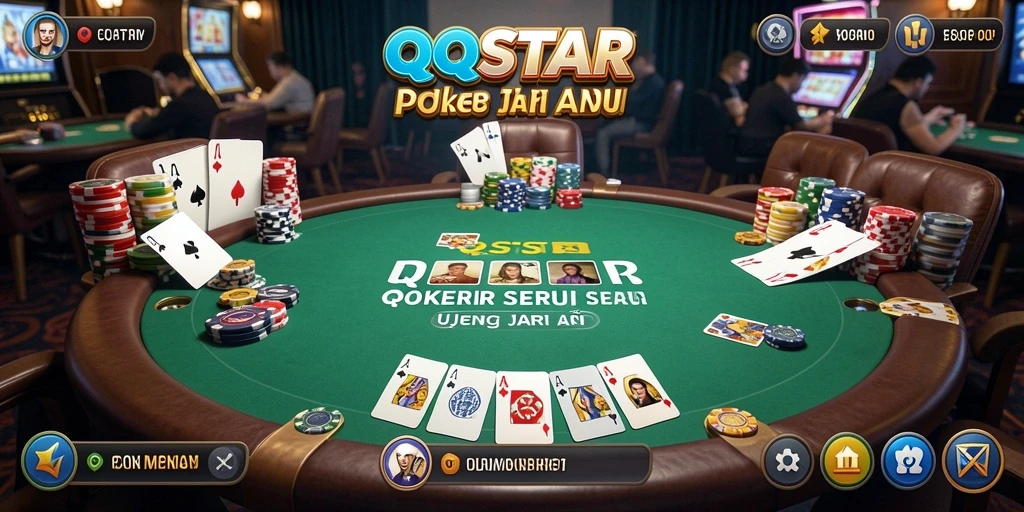 Gameplay seru Poker di QQSTAR dengan interaksi antar pemain.