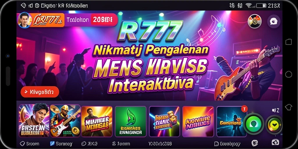Tampilan gameplay <strong>RR777</strong> yang menarik dan interaktif saat bernyanyi.