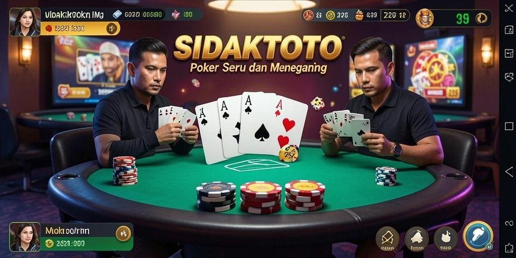 Screenshot gameplay SIDAKTOTO yang menampilkan aksi Poker seru.