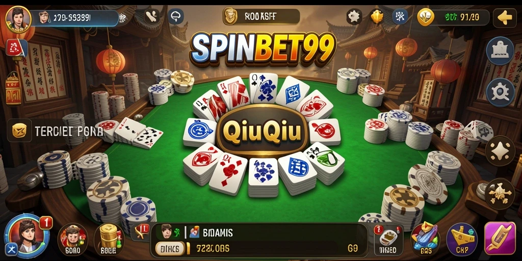 Screenshot gameplay SPINBET99 dengan tampilan QiuQiu yang menarik.