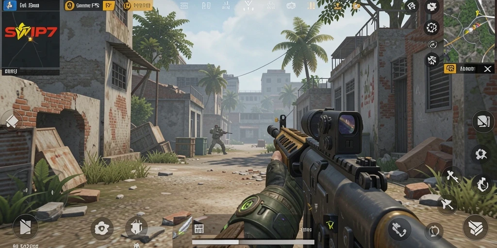 Tangkapan layar menyerukan aksi menegangkan dalam game FPS