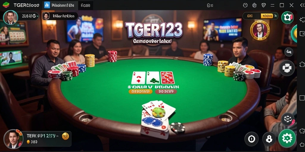 Screenshot TGER123 menampilkan aksi seru permainan Poker.